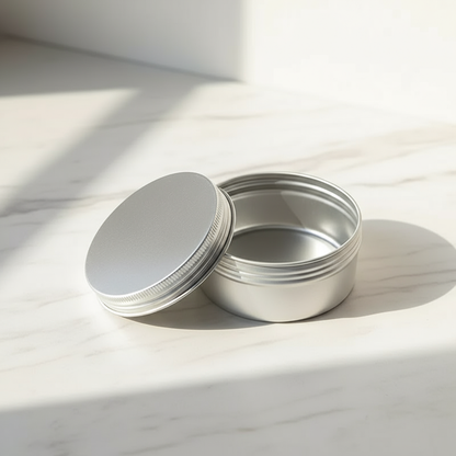 Aluminium Tin Containers – 15g & 50g Silver mate Colour| Premium Cosmetic & Balm Packaging