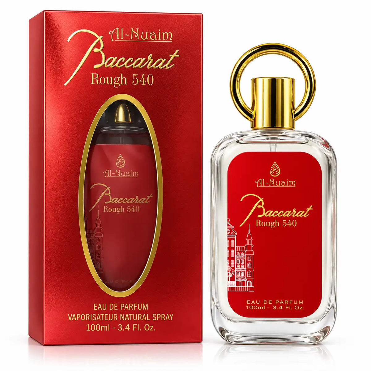 Al-Nuaim Baccarat Rough 540 100ml perfume bottle on white background