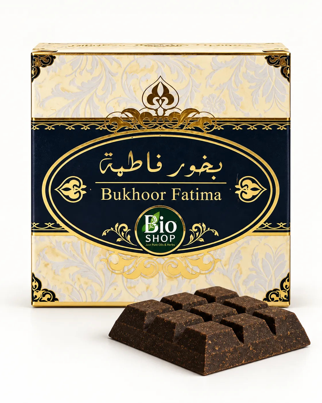 Bakhoor Fatima 40g premium Arabic incense with Bio Shop branding