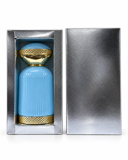 Black rectangular perfume packaging box available in black red and silver for perfume bottle presentation and gifting at Bio Shop Pakistan