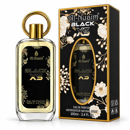 Al-Nuaim Black XS 100ml perfume bottle on white background