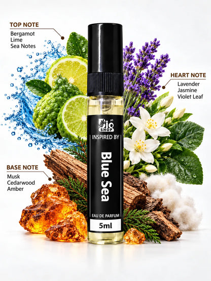 Bio Shop Blue Sea 5ml mini perfume spray with fresh marine aquatic fragrance style