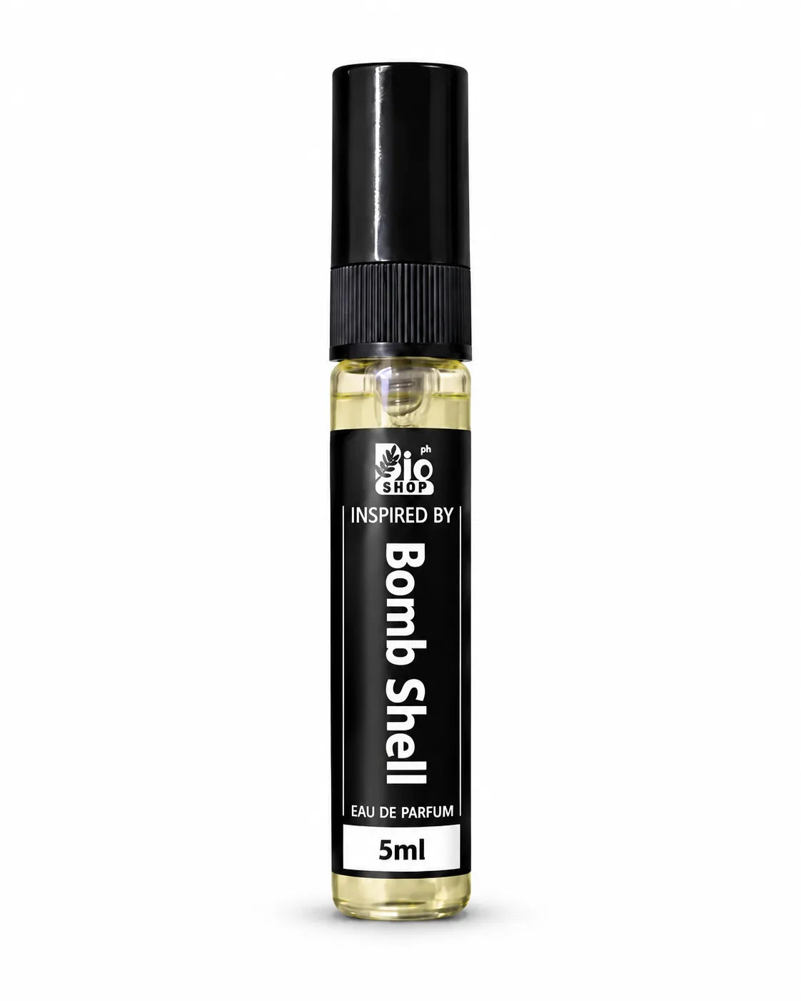 Bio Shop Bomb Shell inspired 5ml women's perfume spray bottle with black label