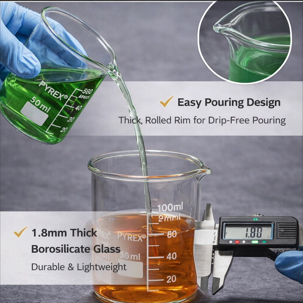 Pyrex Glass Beakers Borosilicate Heat resistant – 5ml to 5000ml ...