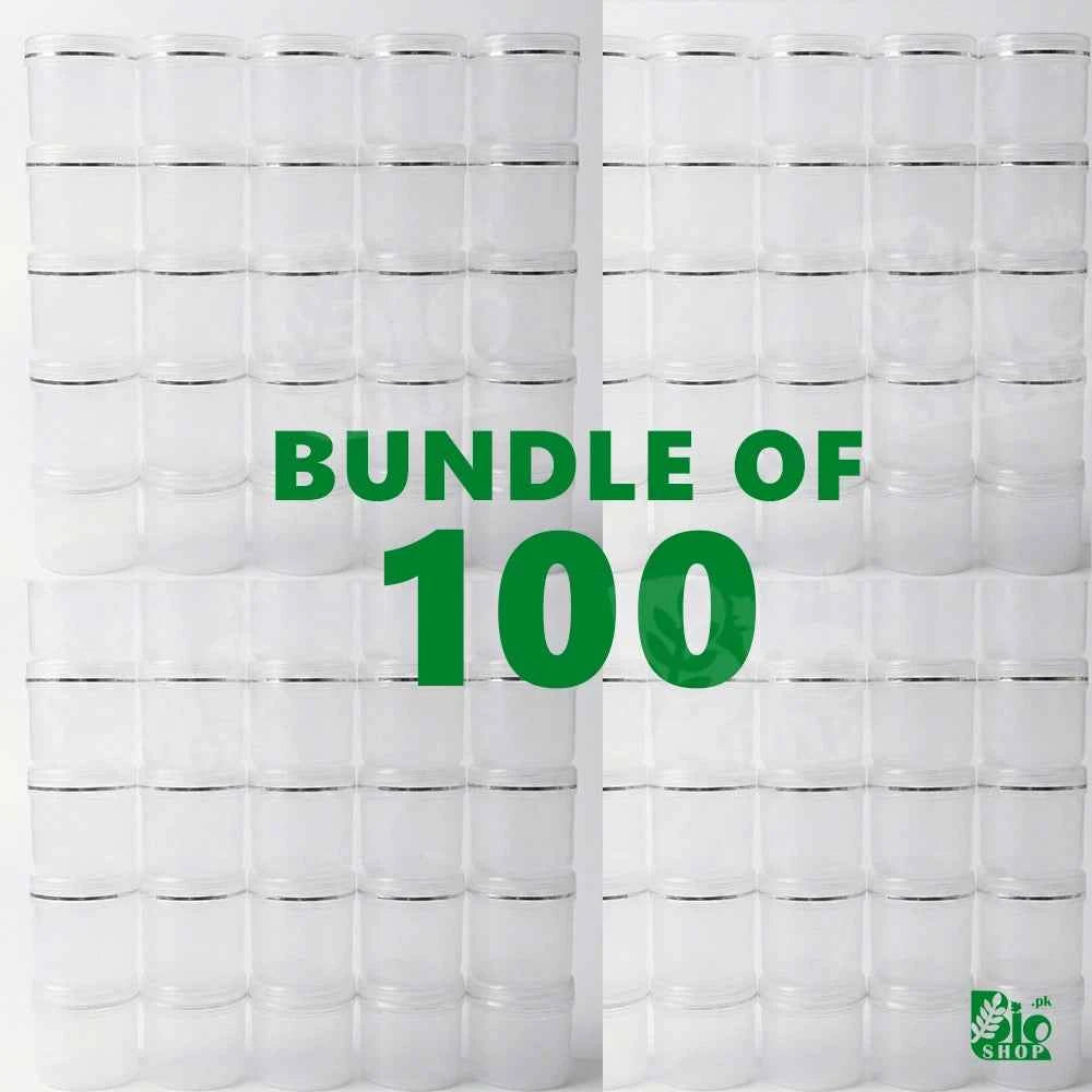 50ml Empty Cosmetic Plastic Jar with Inner Lid – White & Translucent