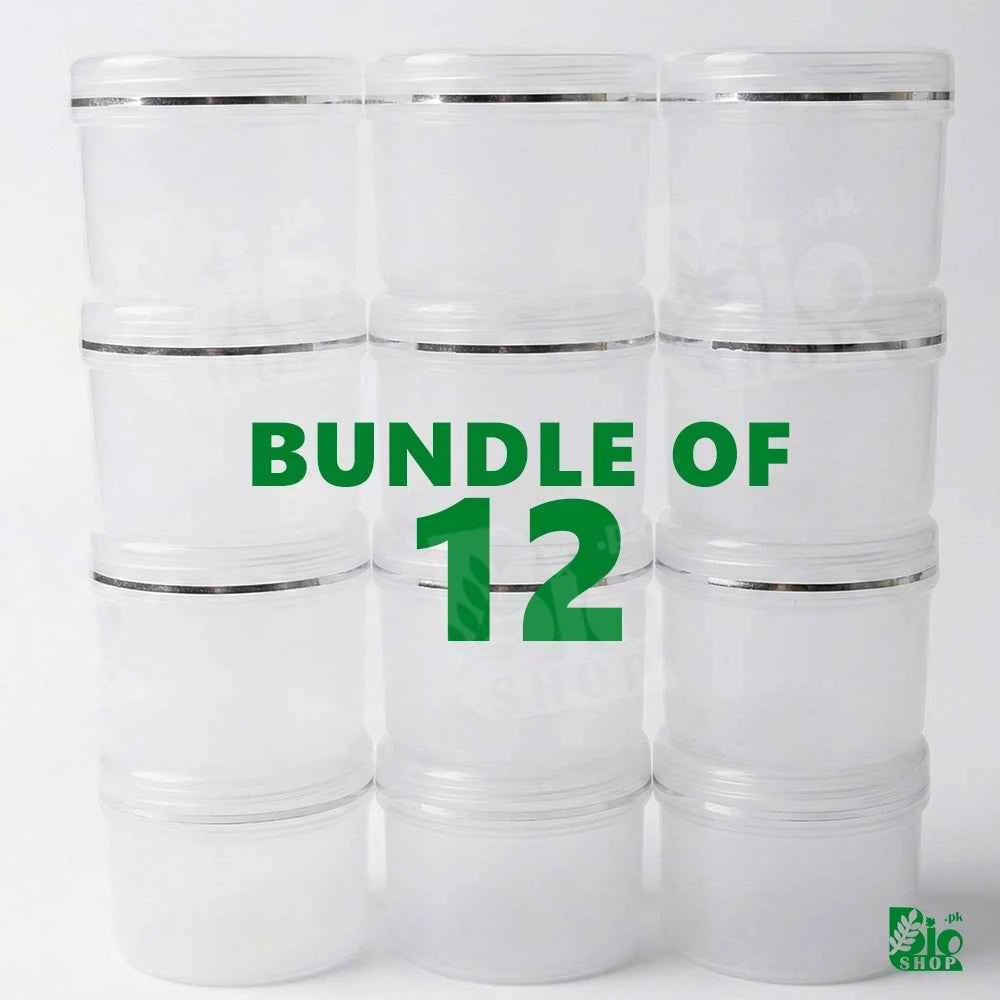 50ml Empty Cosmetic Plastic Jar with Inner Lid – White & Translucent