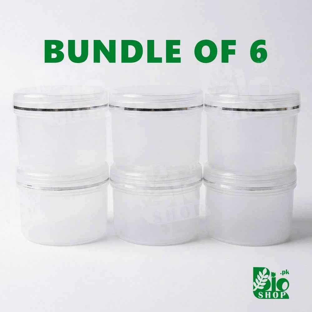 50ml Empty Cosmetic Plastic Jar with Inner Lid – White & Translucent