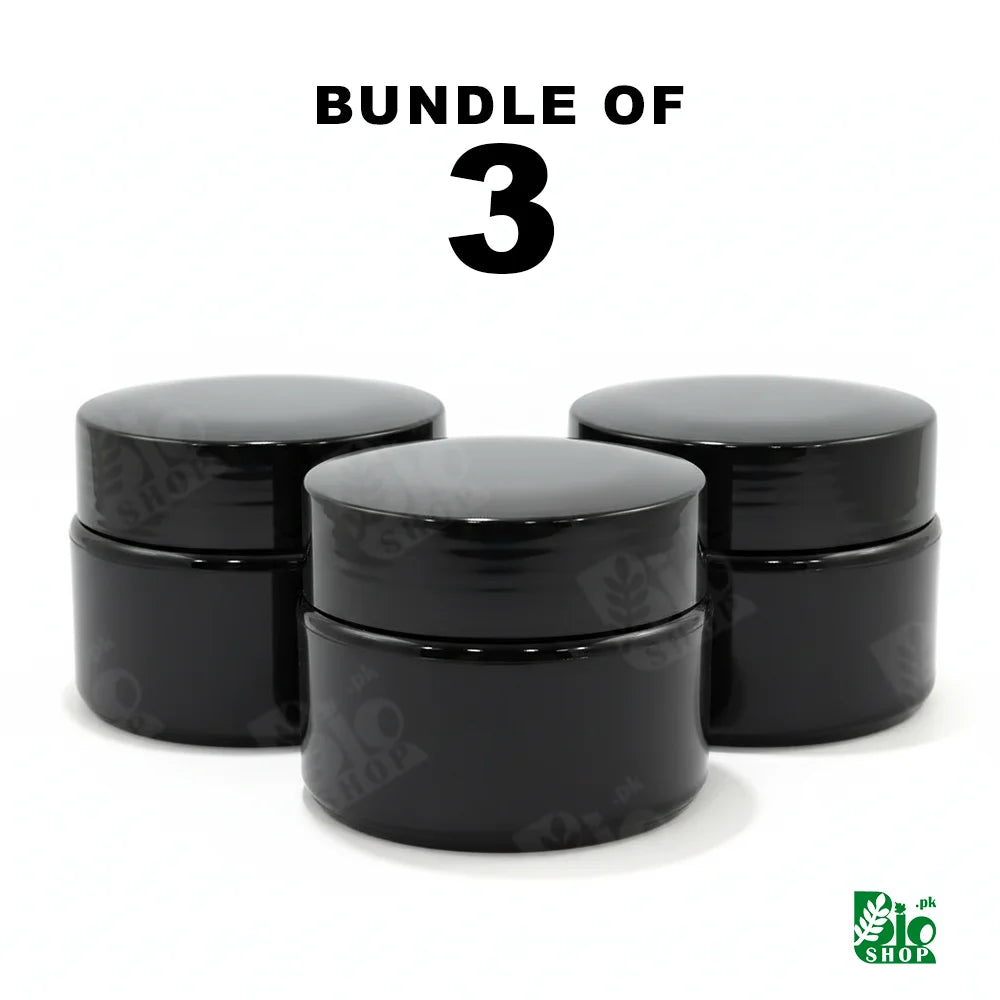 50g Black Empty Night Cream Jar with Double - Walled Protection Airtight Cap
