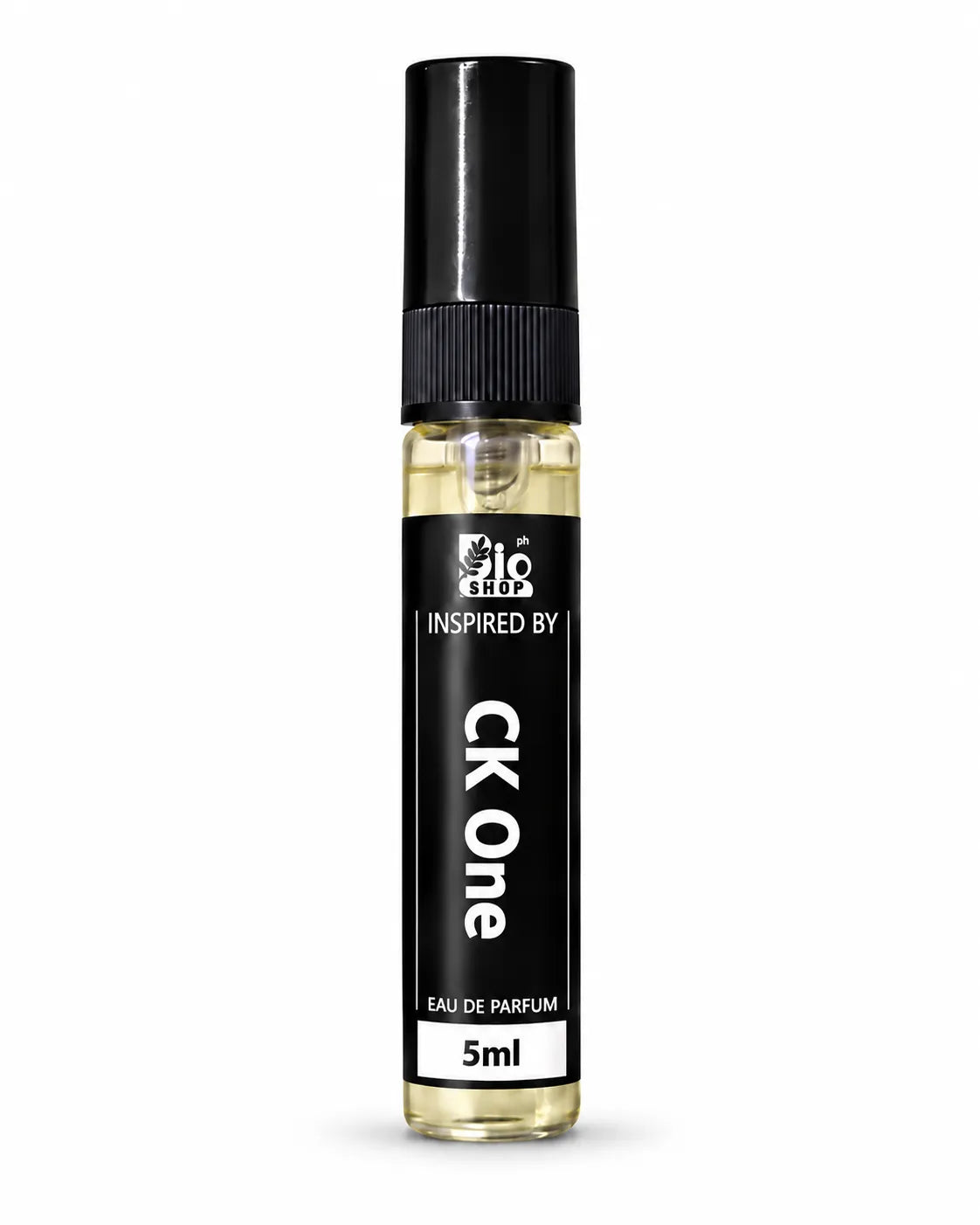  Bio Shop CK One inspired 5ml unisex Eau de Parfum spray on white background.