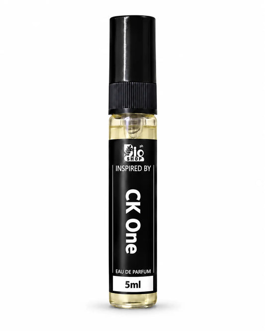 Bio Shop CK One inspired 5ml unisex Eau de Parfum spray on white background.