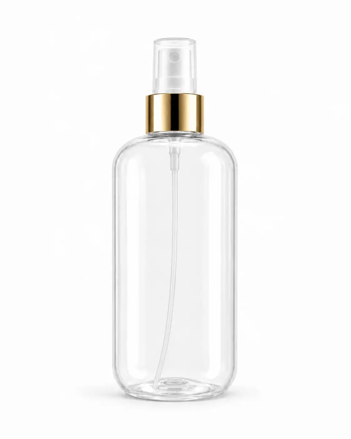 300ml Clear PET Spray Bottle with Gold Collar for Room Spray and Fragrance Mist