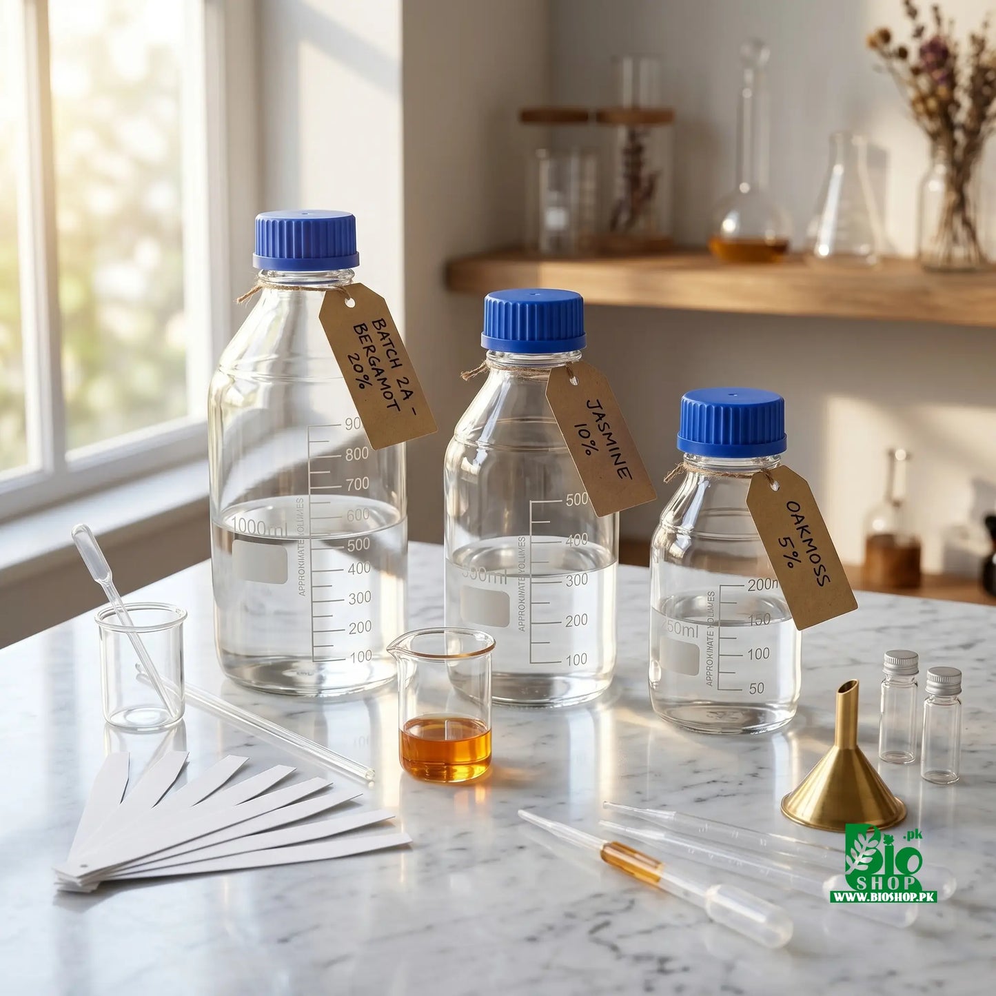 Clear Glass Bottle for Perfume Maceration, Maturation & Storage
