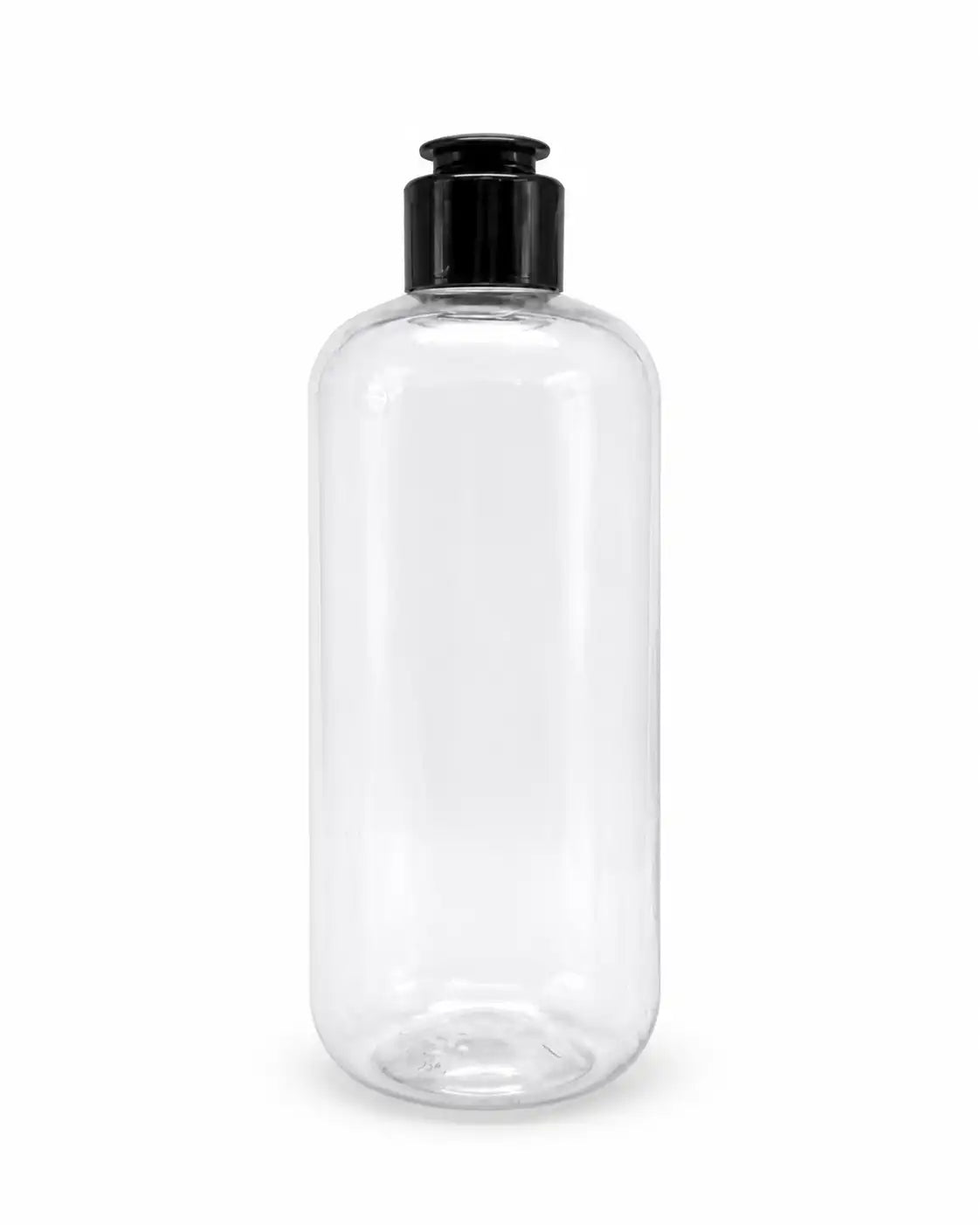 300ml_Clear_PET_Cosmetic_Bottle_with_Black_Flip_Top_Disc_Top_Cap