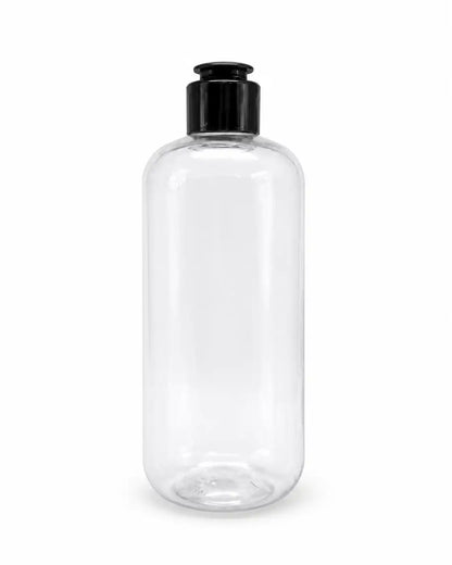 300ml_Clear_PET_Cosmetic_Bottle_with_Black_Flip_Top_Disc_Top_Cap