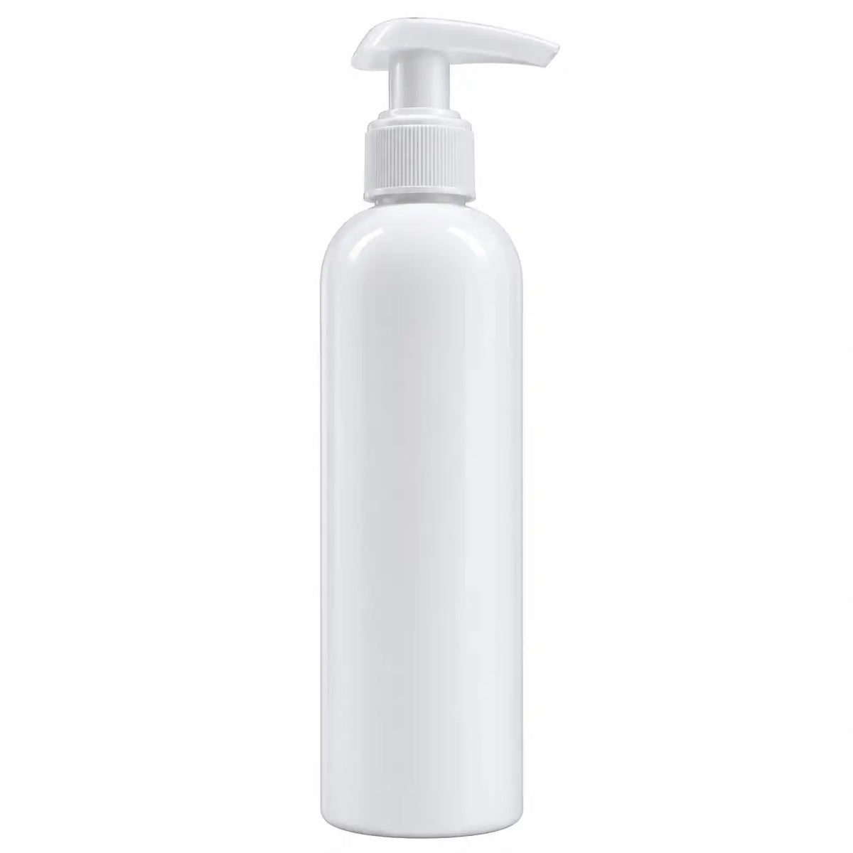 250ml white cosmetic bottle with matching white pump dispenser