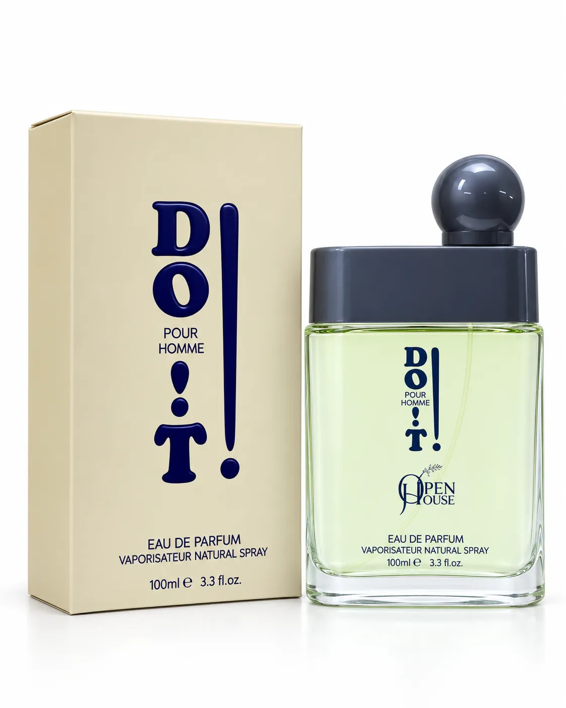 DO IT! Pour Homme 100ml green-tinted perfume bottle with grey cap