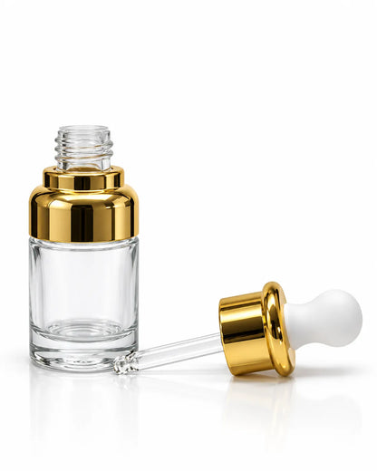 1. 30ml glass cosmetic dropper bottle for facial serum, oils and skincare packaging