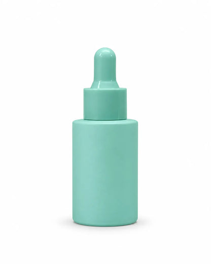  30ml dropper bottle collection in purple, green, mint and pink for beauty packaging