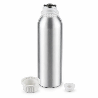 Empty Metal Bottle with White Cap