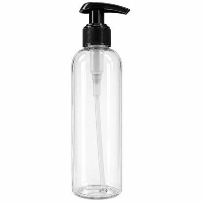 250ml clear cosmetic pump bottle for skincare and haircare products