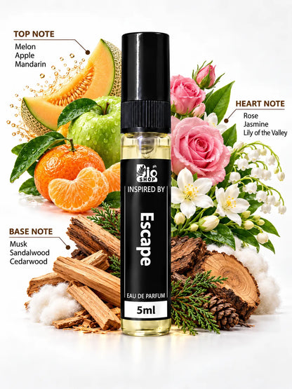 Escape 5ml fresh fruity floral inspired perfume spray by Bio Shop Pakistan