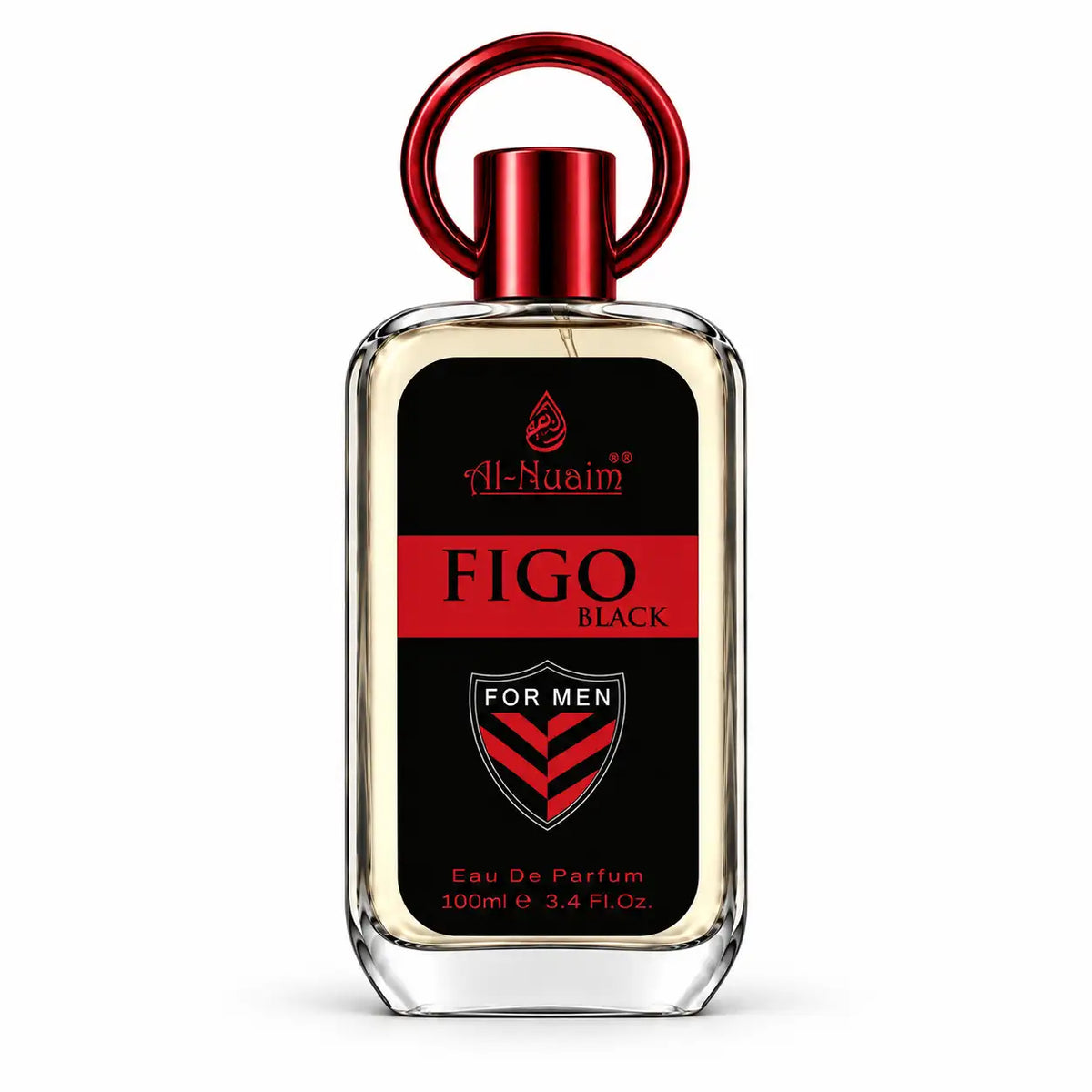 Al-Nuaim Figo Black 100ml perfume bottle on white background