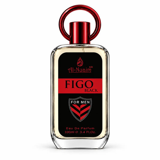 Al-Nuaim Figo Black 100ml perfume bottle on white background