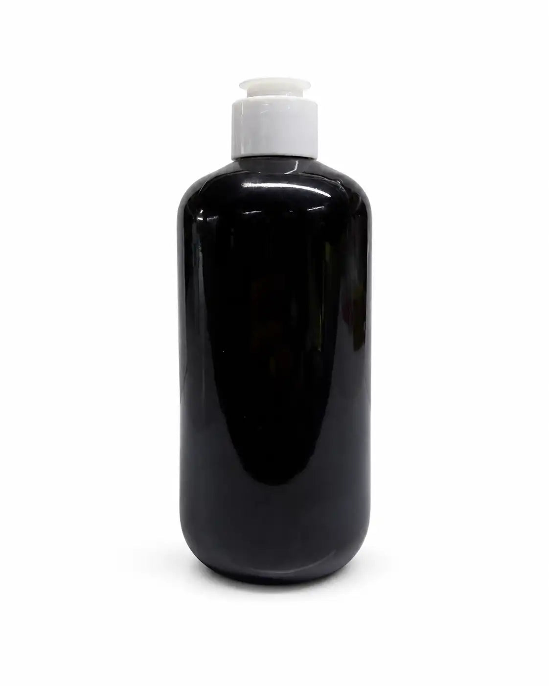 300ml Black PET Bottle with White Flip Top Cap for Cosmetic Packaging
