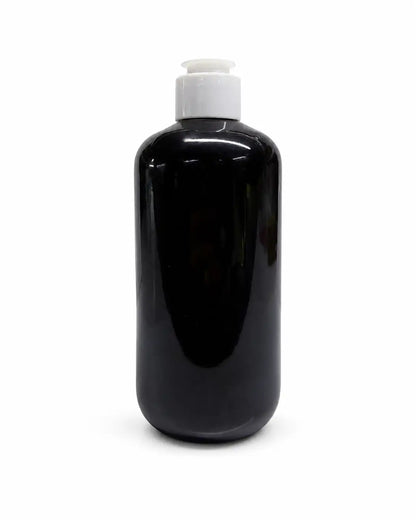 300ml Black PET Bottle with White Flip Top Cap for Cosmetic Packaging
