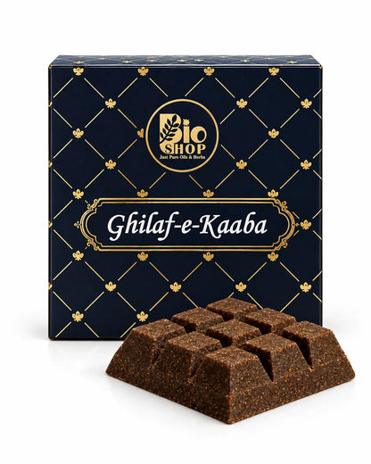 Bio Shop Ghilaf-e-Kaaba Bakhoor 40g black and gold box
Ghilaf-e-Kaaba premium oriental incense with bakhoor blocks