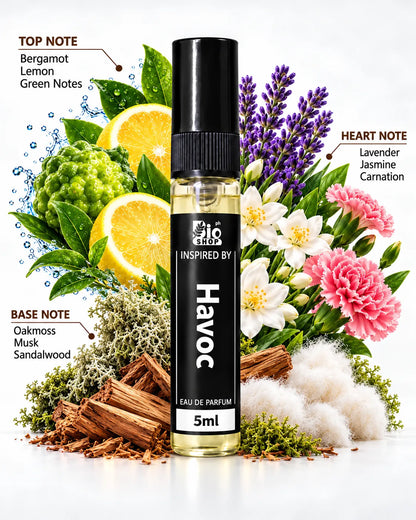Havoc inspired classic men's perfume 5ml with bergamot lavender jasmine and sandalwood fragrance notes