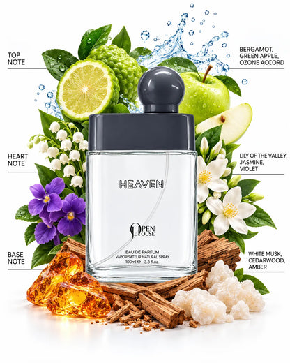 Heaven perfume 100ml with premium silver metallic presentation box
