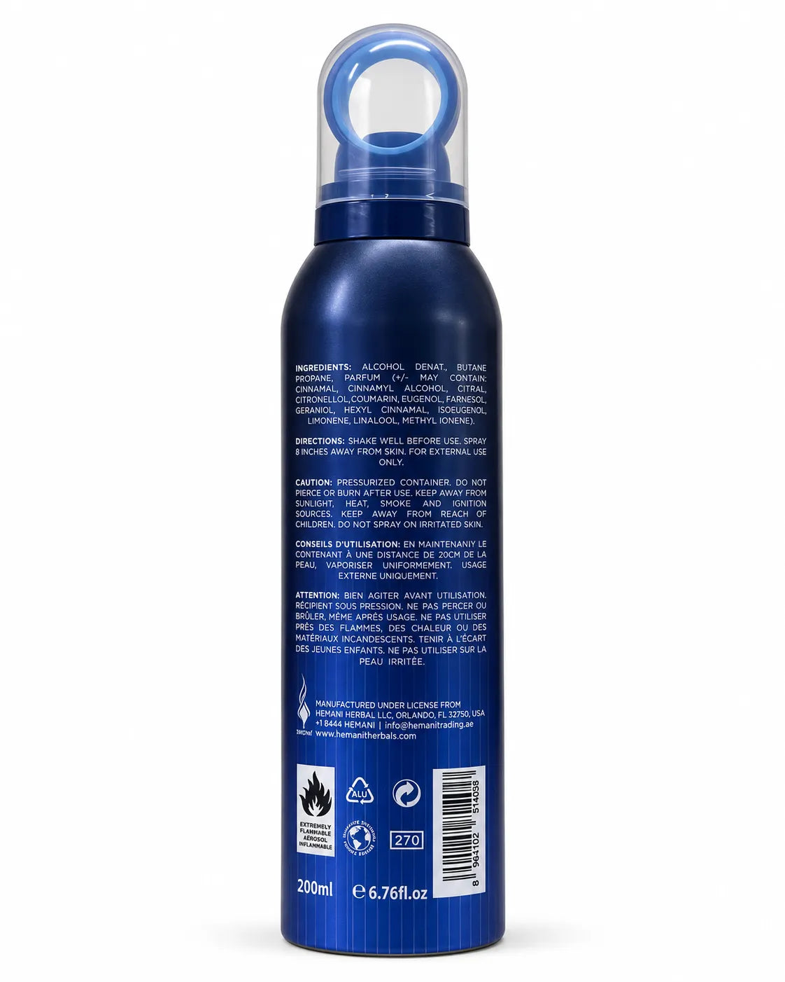 Blue De Ocean perfumed body spray