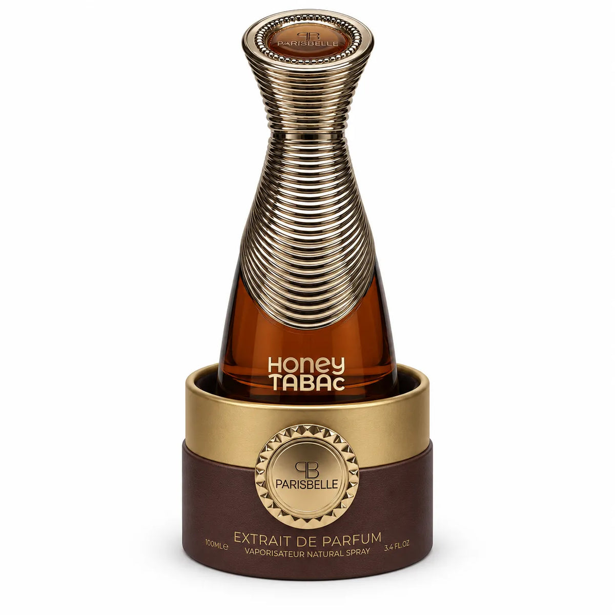 ParisBelle Honey Tabac 100ml perfume bottle on white background
