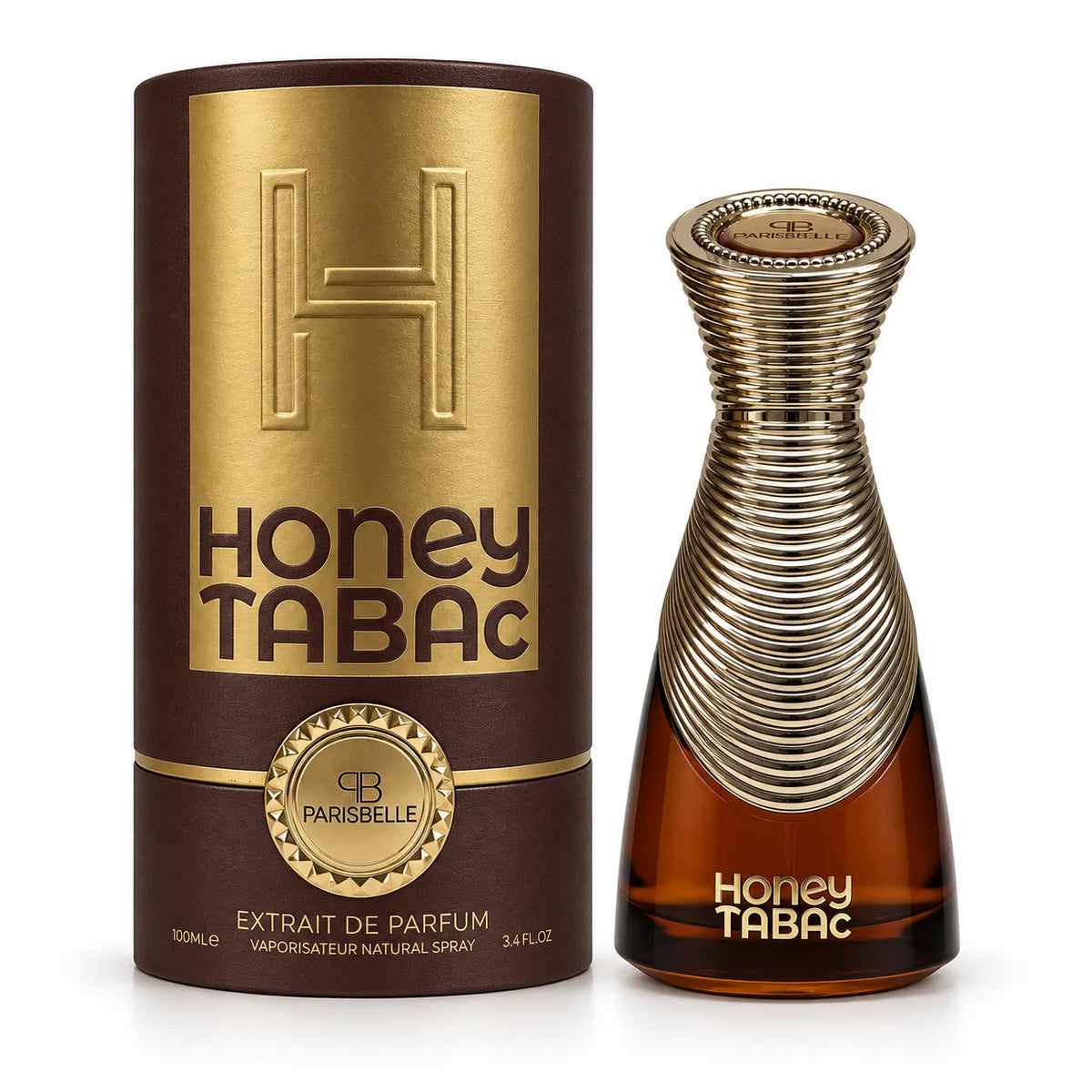 ParisBelle Honey Tabac Extrait de Parfum bottle and packaging