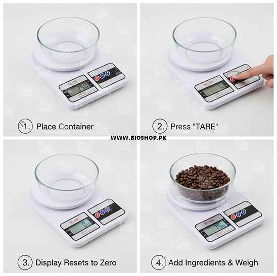 High Precision Digital Kitchen Scale – 10kg Capacity | 1g Accuracy | Grams & Ounces