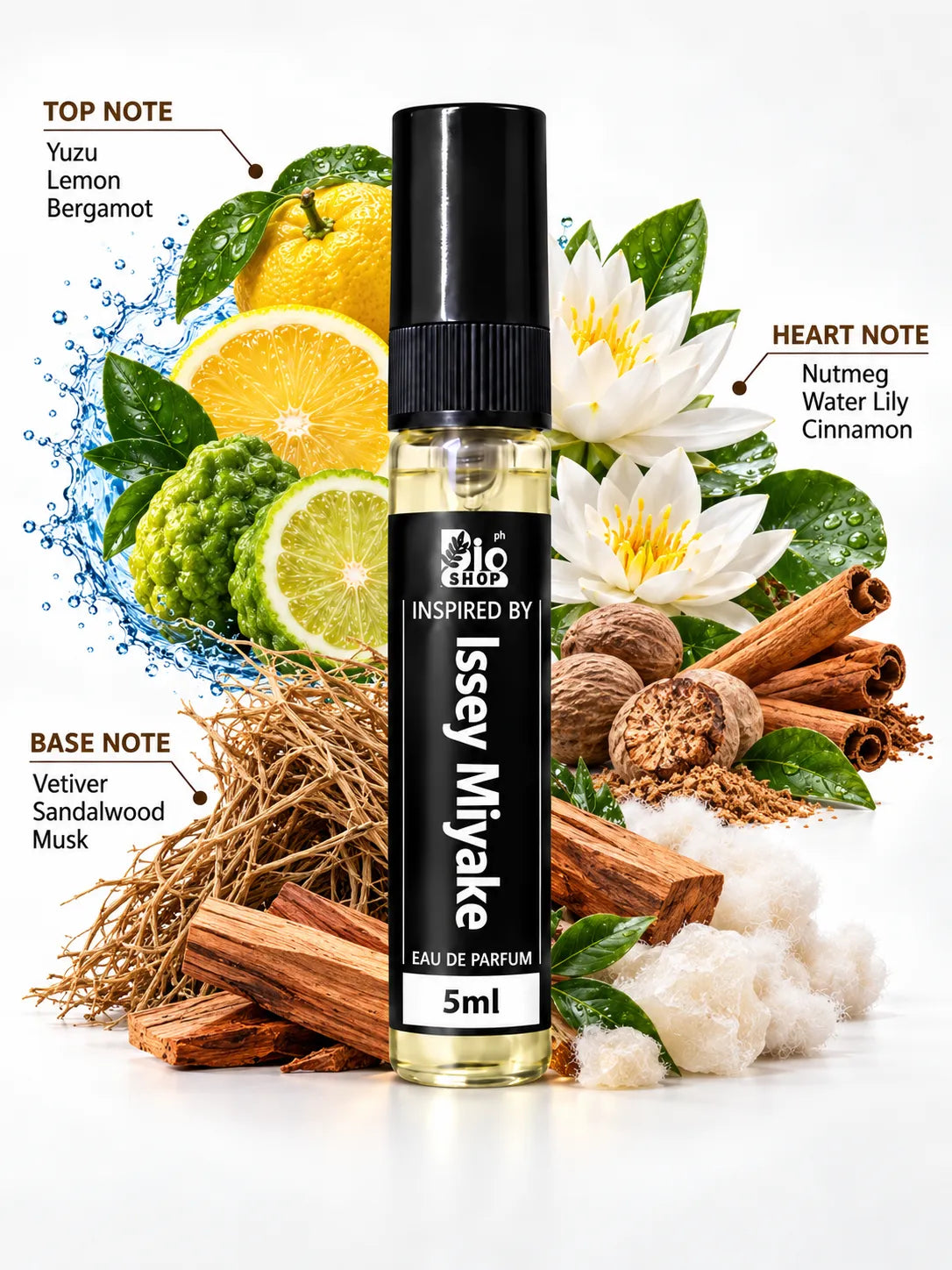 Issey Miyake inspired fresh citrus aquatic men's perfume 5ml by Bio Shop Pakistan