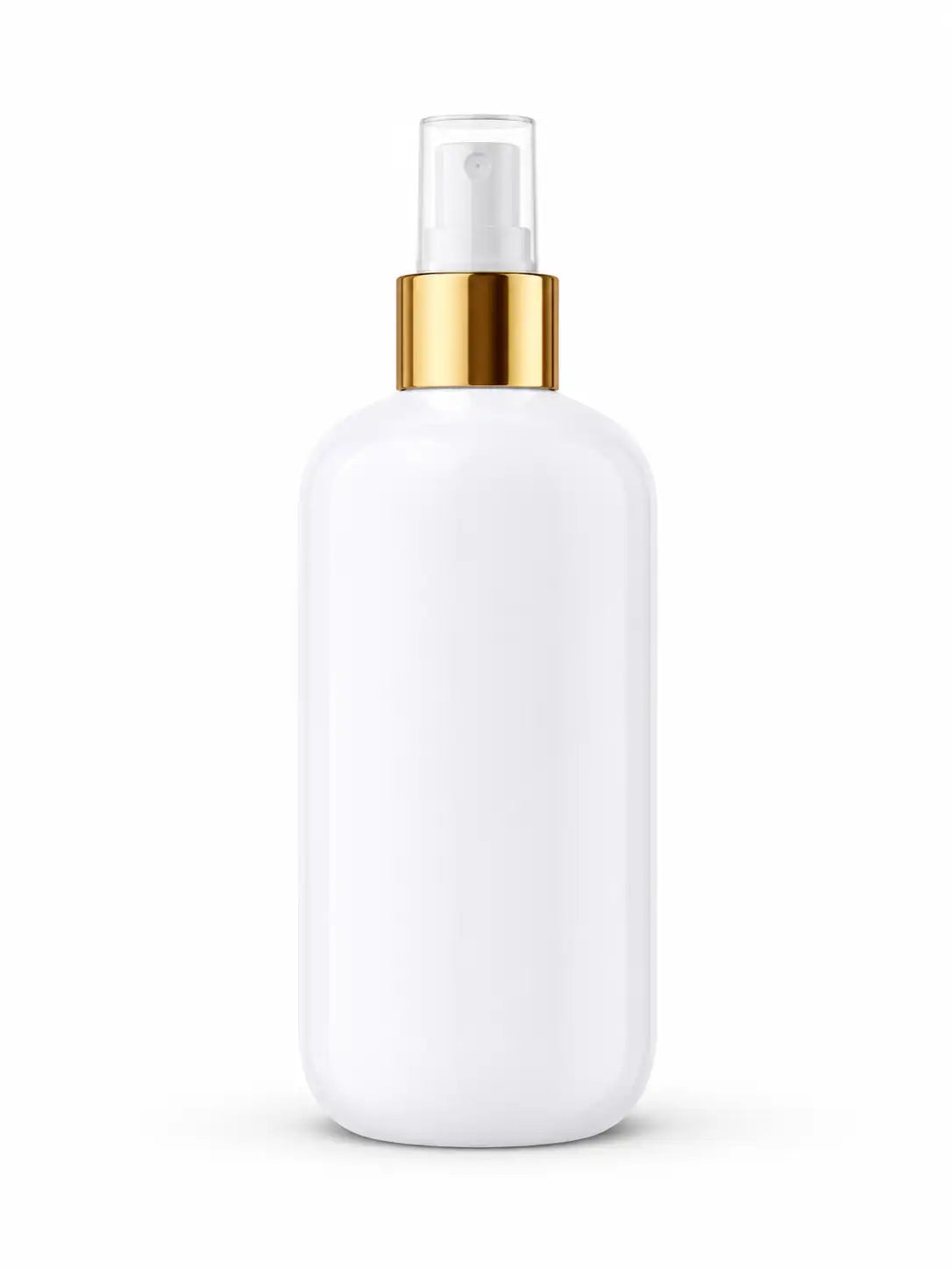 300ml White PET Spray Bottle with Silver Collar for Facial Mist and Skincare Products