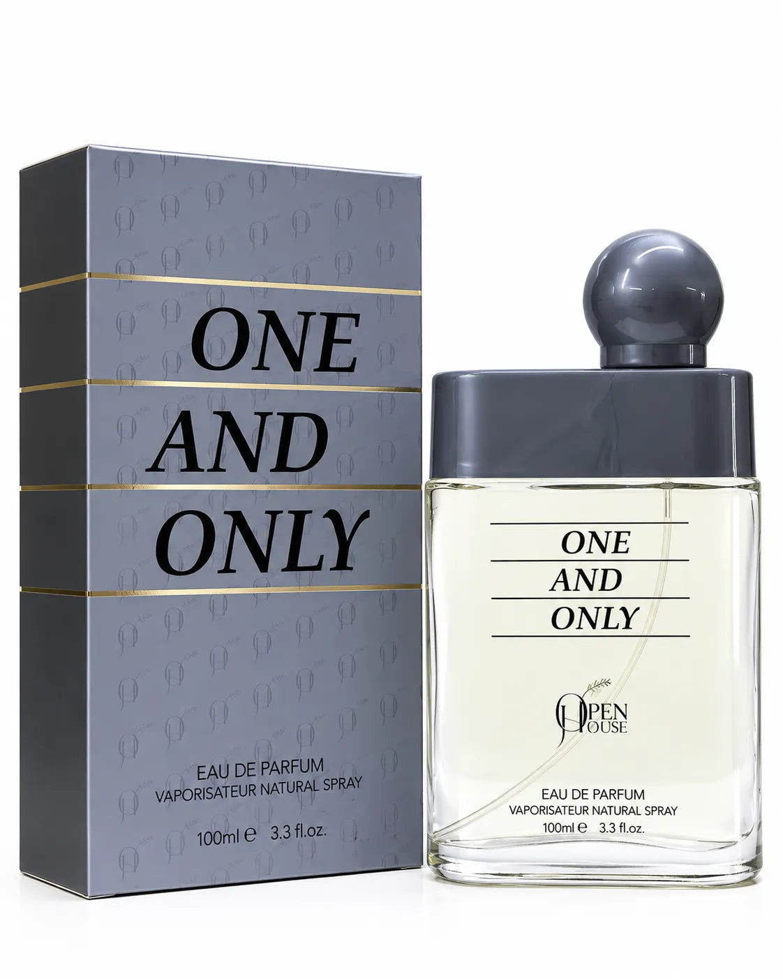  One and Only Open House perfume 100ml with grey and gold presentation box on white background
