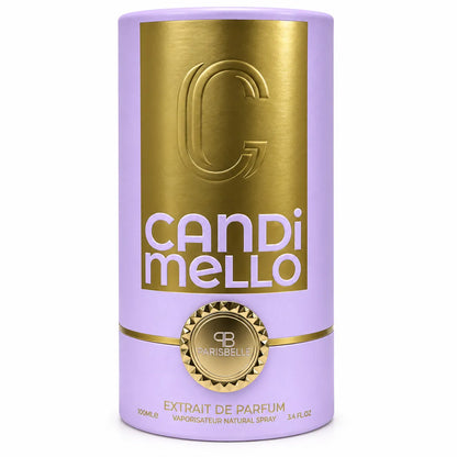 Candi Mello Extrait De Parfum lavender and gold bottle