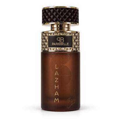 Parisbelle Lazham Extrait de Parfum 100ml brown and gold perfume bottle