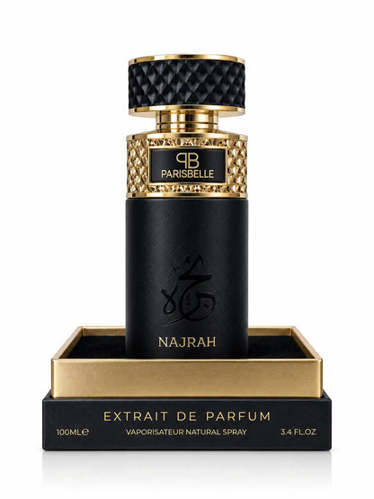 Parisbelle Lazham Oasis Collection brown perfume bottle with gold detailing