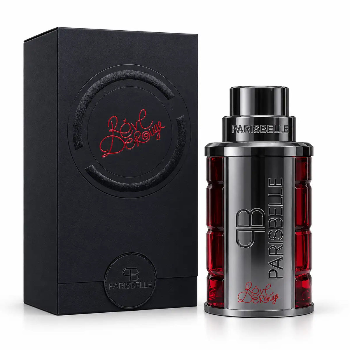 Parisbelle Love De Rouge Extrait de Parfum 100ml black and red perfume bottle