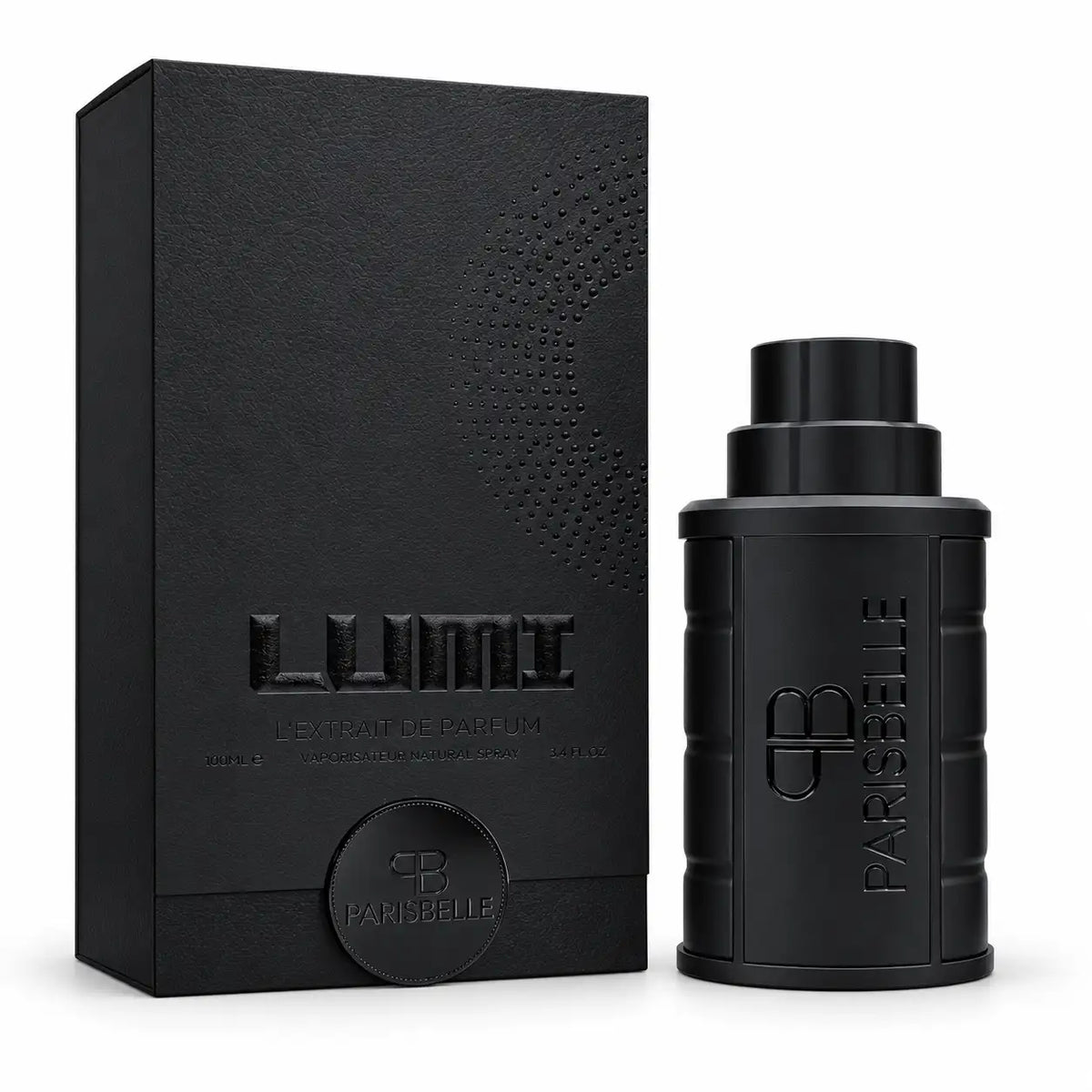 Parisbelle Lume Extrait de Parfum 100ml matte black perfume bottle