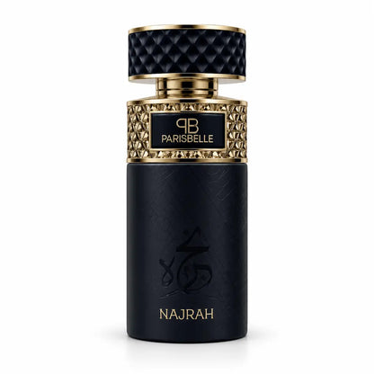 Parisbelle Najrah Extrait de Parfum 100ml black and gold perfume bottle