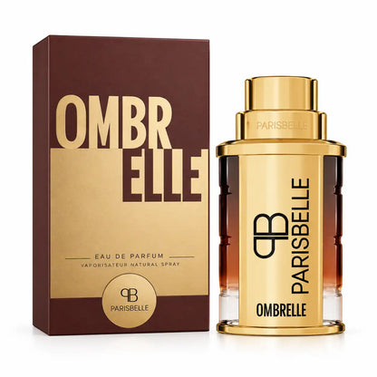 Parisbelle Ombrelle Extrait de Parfum 100ml gold and brown perfume bottle