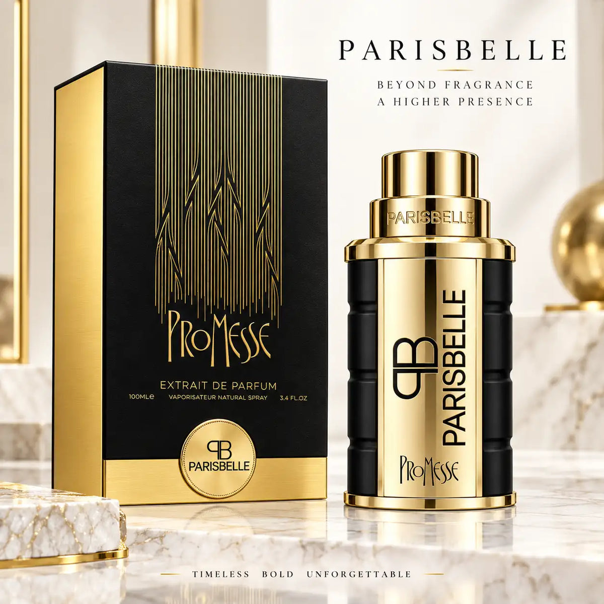 Premium Parisbelle Promesse 100ml perfume bottle and luxury packaging