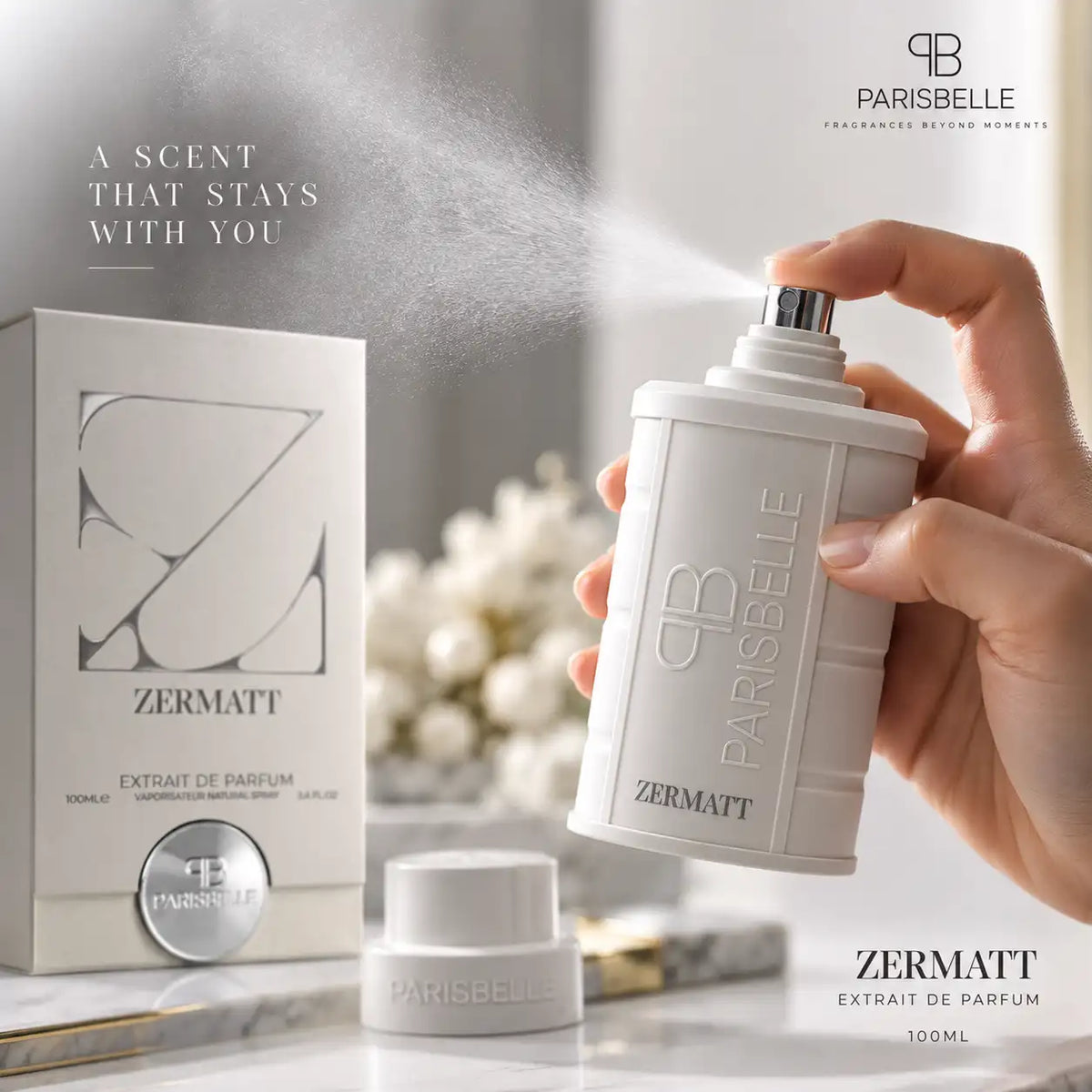 Zermatt Parisbelle 100ml luxury fragrance bottle and box at Bio Shop Pakistan