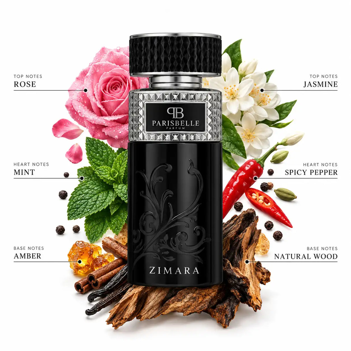 Premium Parisbelle Zimara Extrait de Parfum bottle with designer packaging