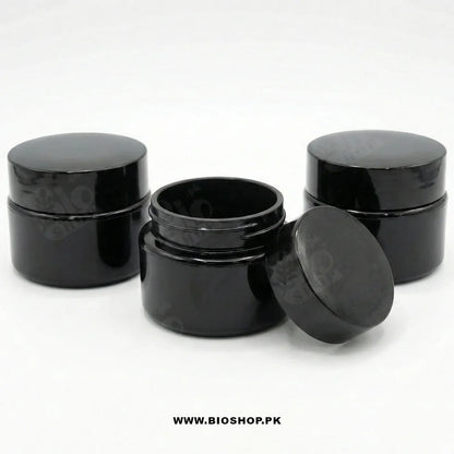 50g Black Empty Night Cream Jar with Double - Walled Protection Airtight Cap